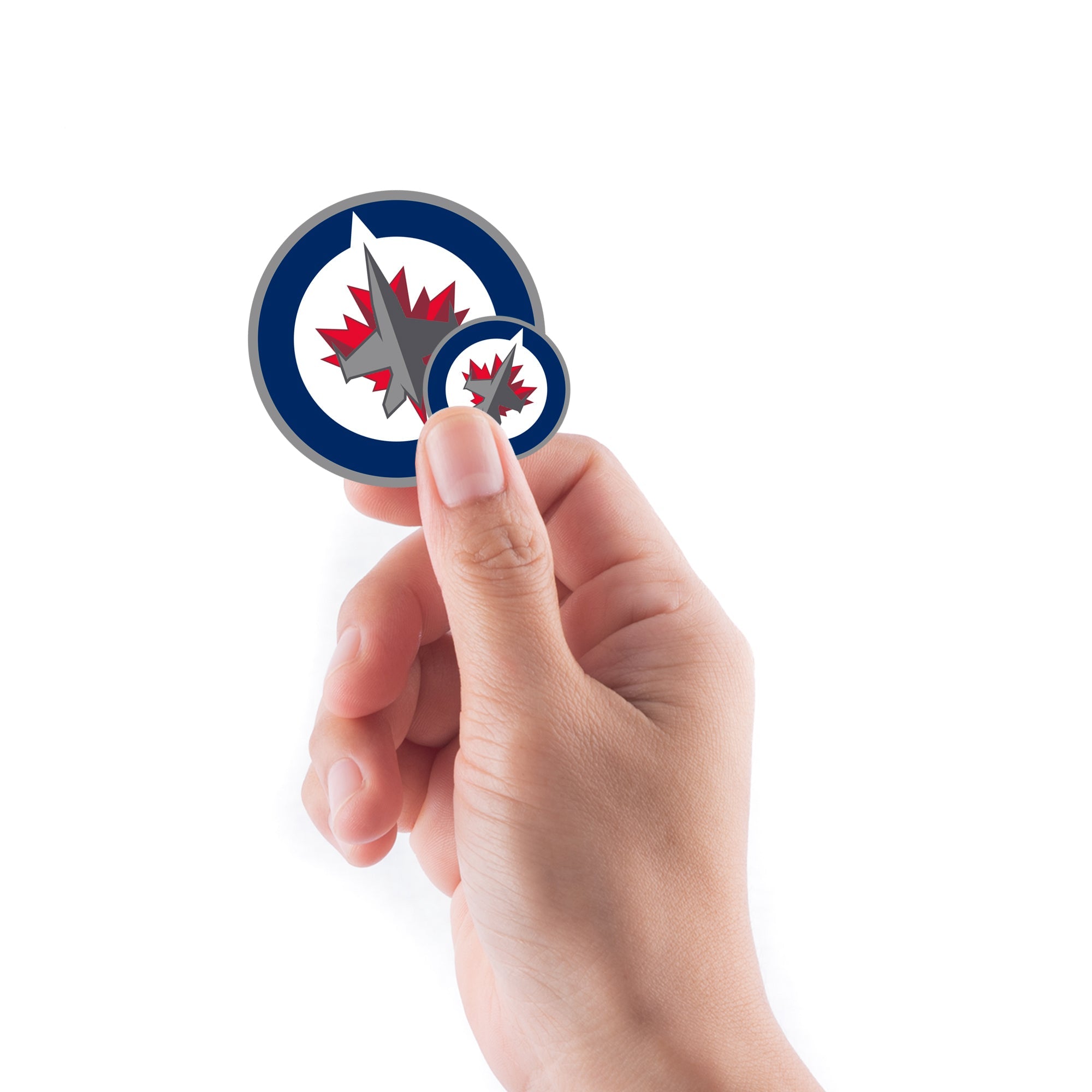 Winnipeg Jets - 5 Logo Minis (Mixed Sizes) - Official NHL - Reusable Vinyl Decals