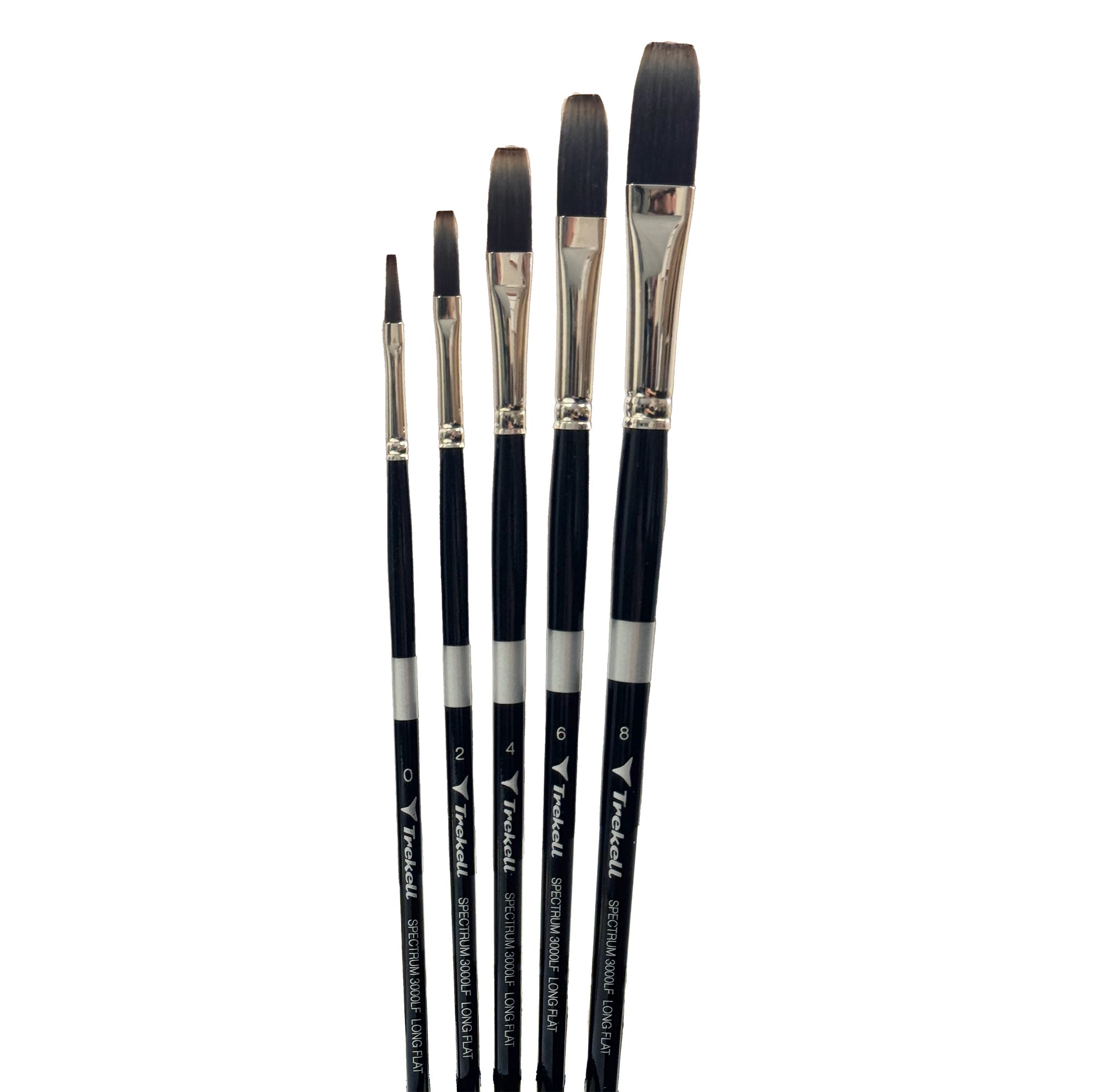 Trekell Spectrum Long Handle Artist Brush - Complete Brush Set - Long Flat