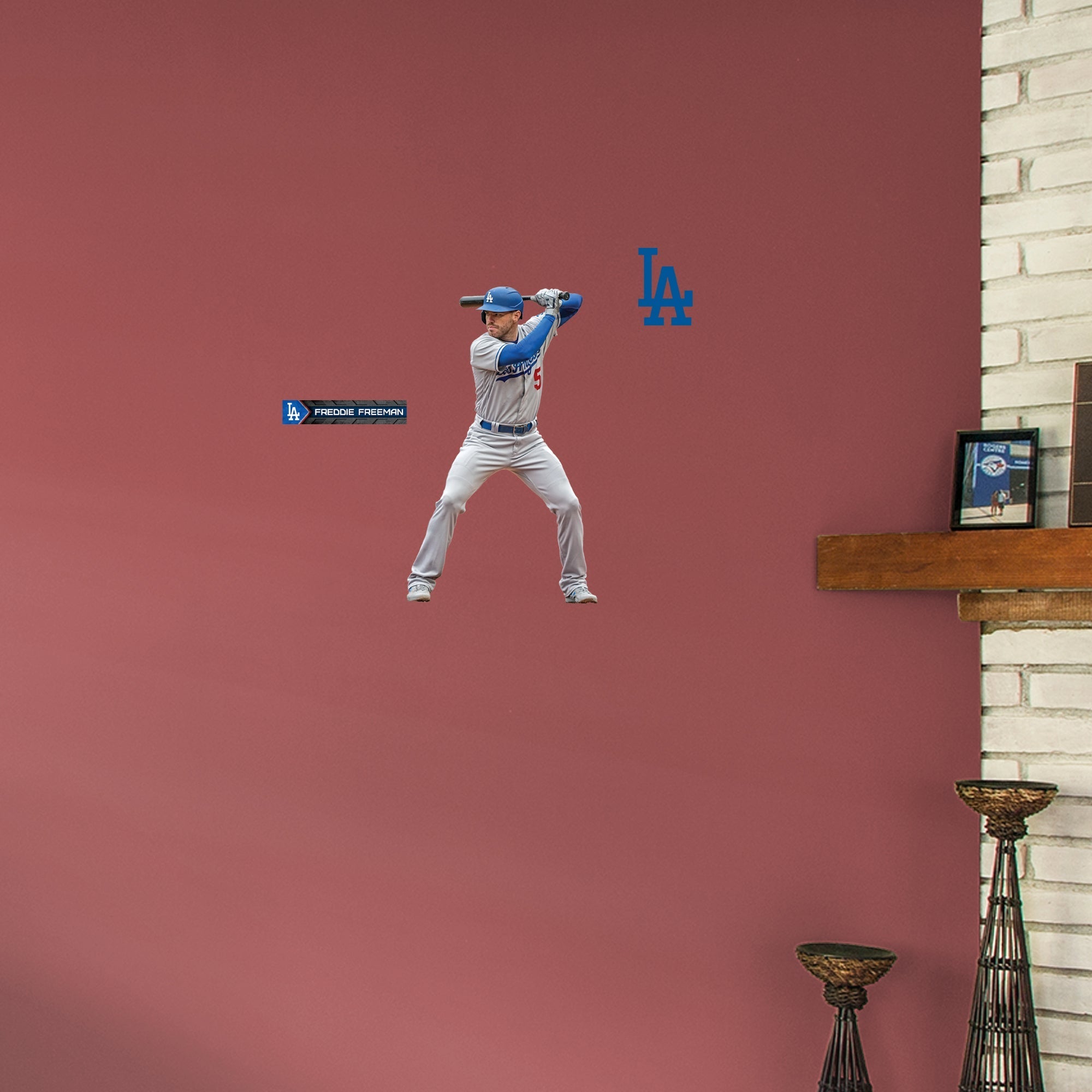 Freddie Freeman - RealBig Collection - Official MLB - Los Angeles Dodgers - Reusable Vinyl Wall Decals #1