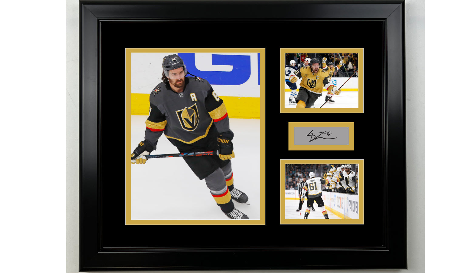 Framed Mark Stone Vegas Golden Knights Facsimile Laser Engraved Signature Hockey 14x11 3 Photo Collage