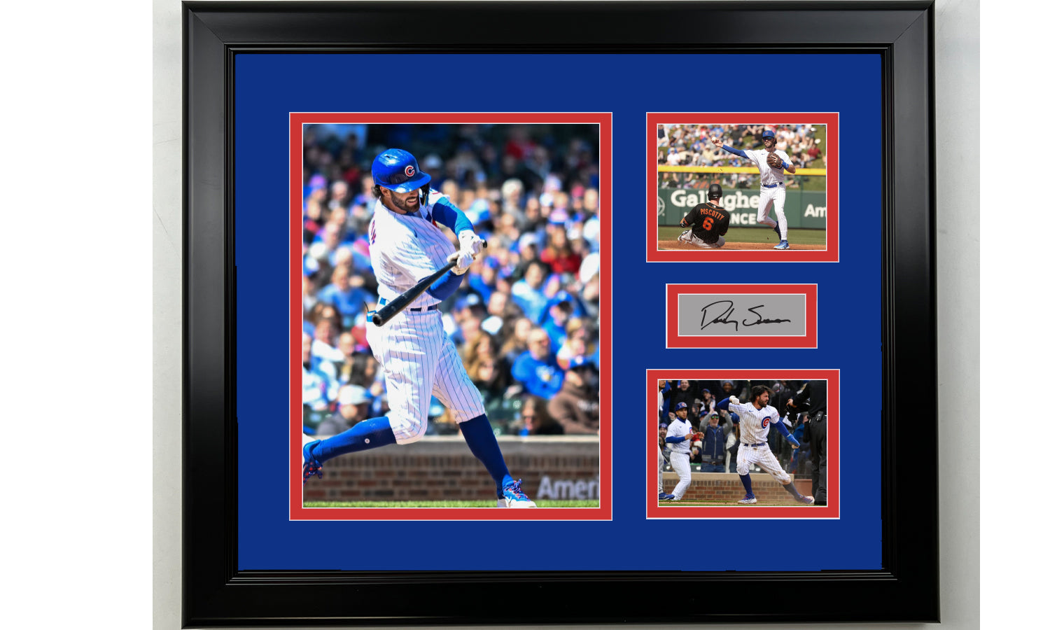 Framed Dansby Swanson Chicago Cubs Facsimile Laser Engraved Signature Baseball 14x11 3 Photo Collage