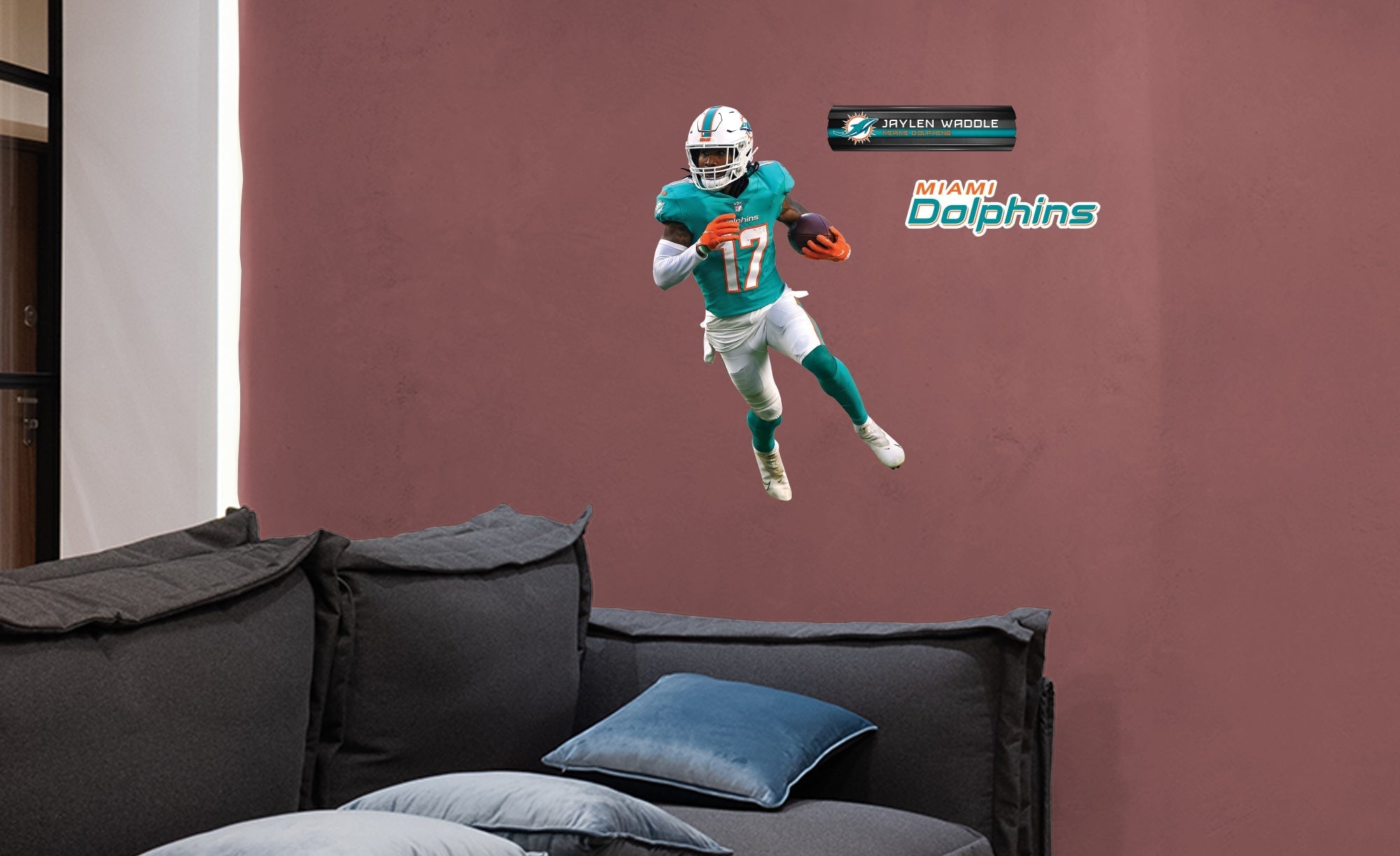 Jaylen Waddle - RealBig Collection - Official NFL - Miami Dolphins - Reusable Vinyl Wall Decals #1