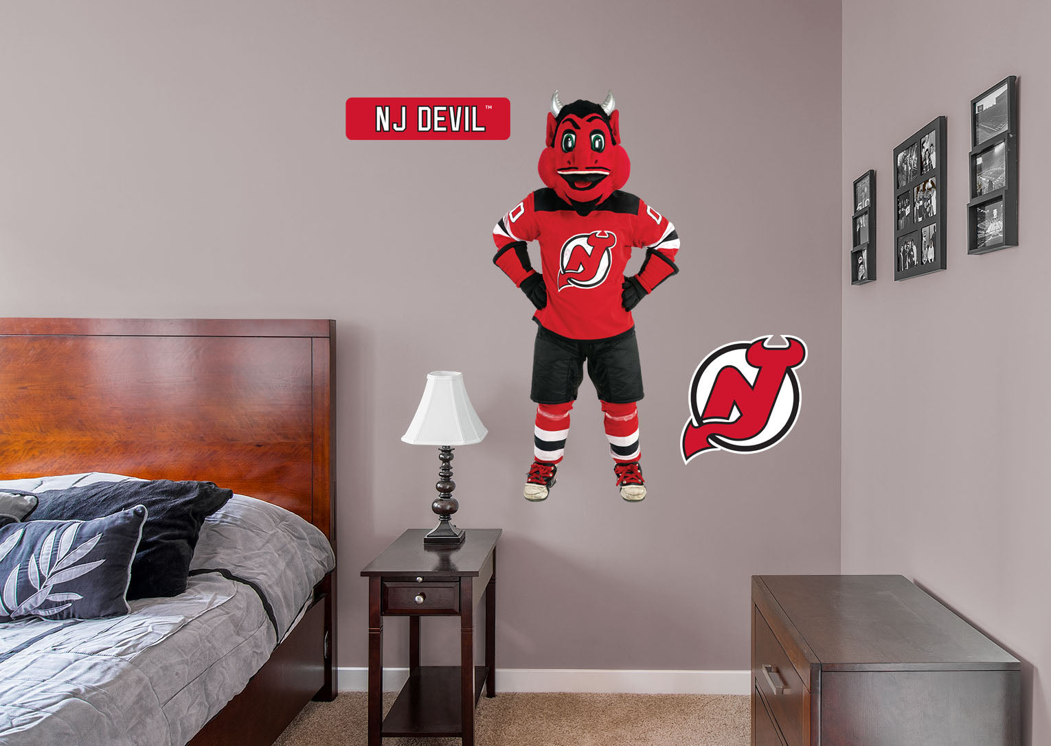 NJ Devil Mascot - RealBig Collection - Official NHL - New Jersey Devils - Reusable Vinyl Wall Decals