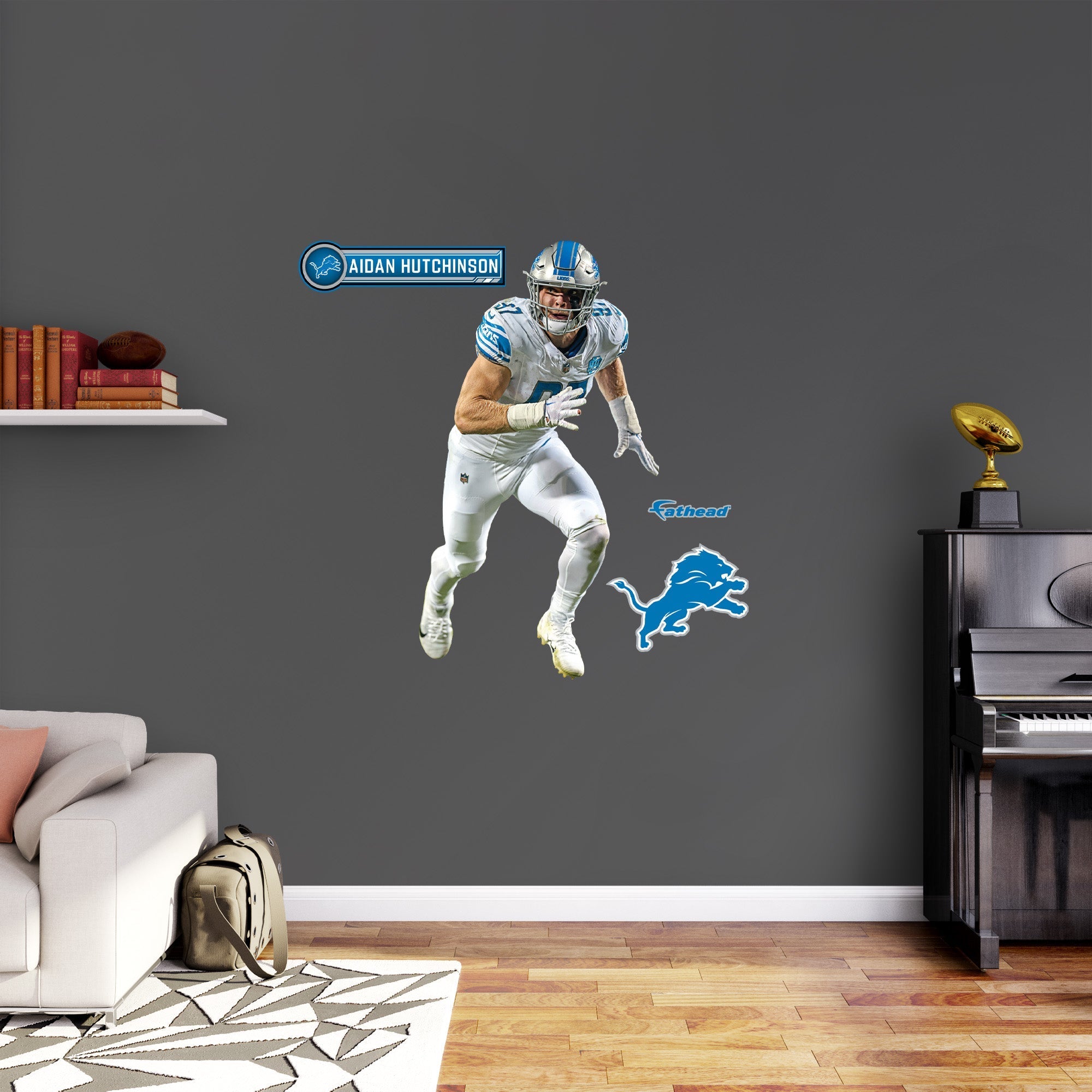 Aidan Hutchinson - RealBig Away Collection - Official NFL - Detroit Lions - Reusable Vinyl Wall Decals