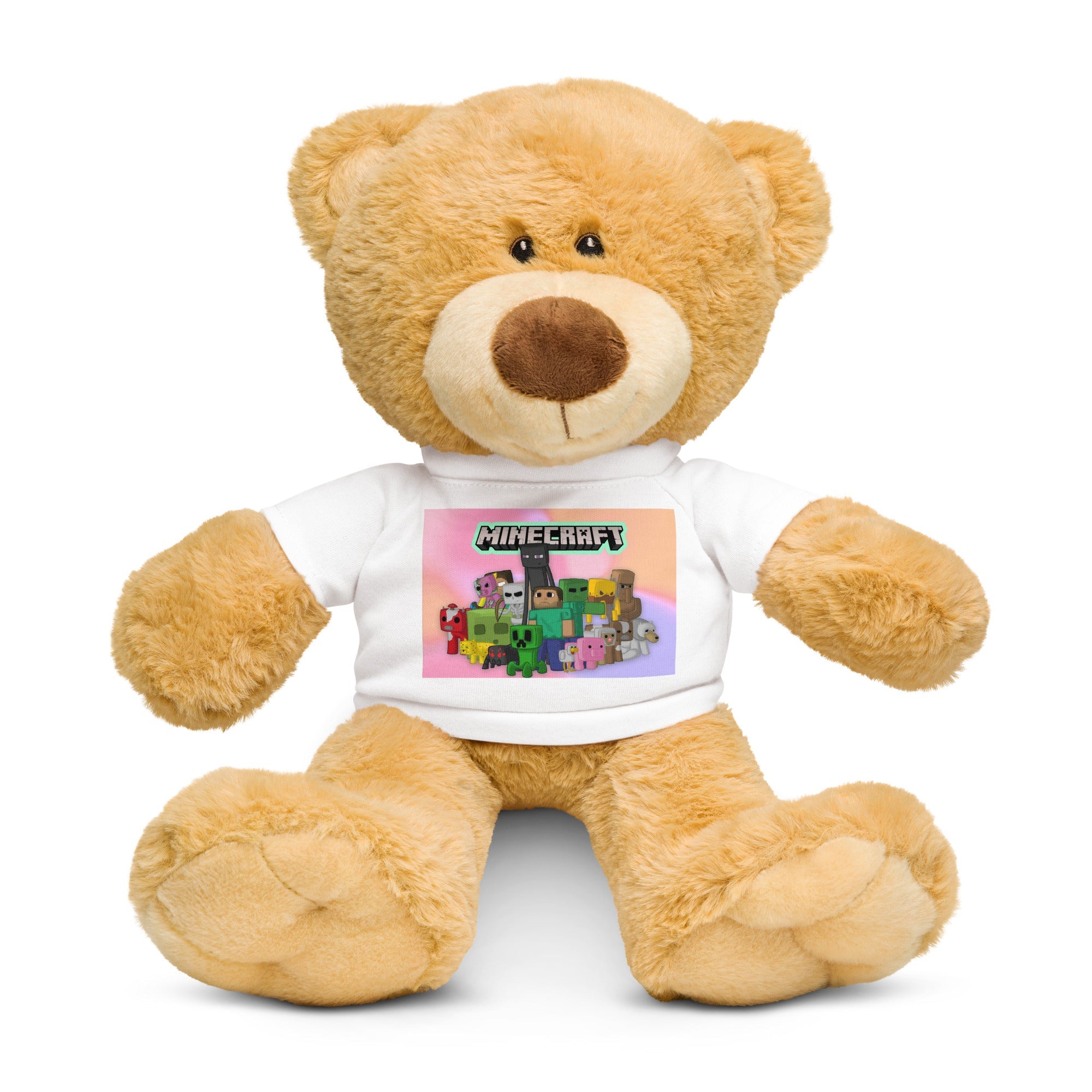 Soft Teddy Bear with Minecraft T-Shirt – 9.5″ Plush Toy for All Ages