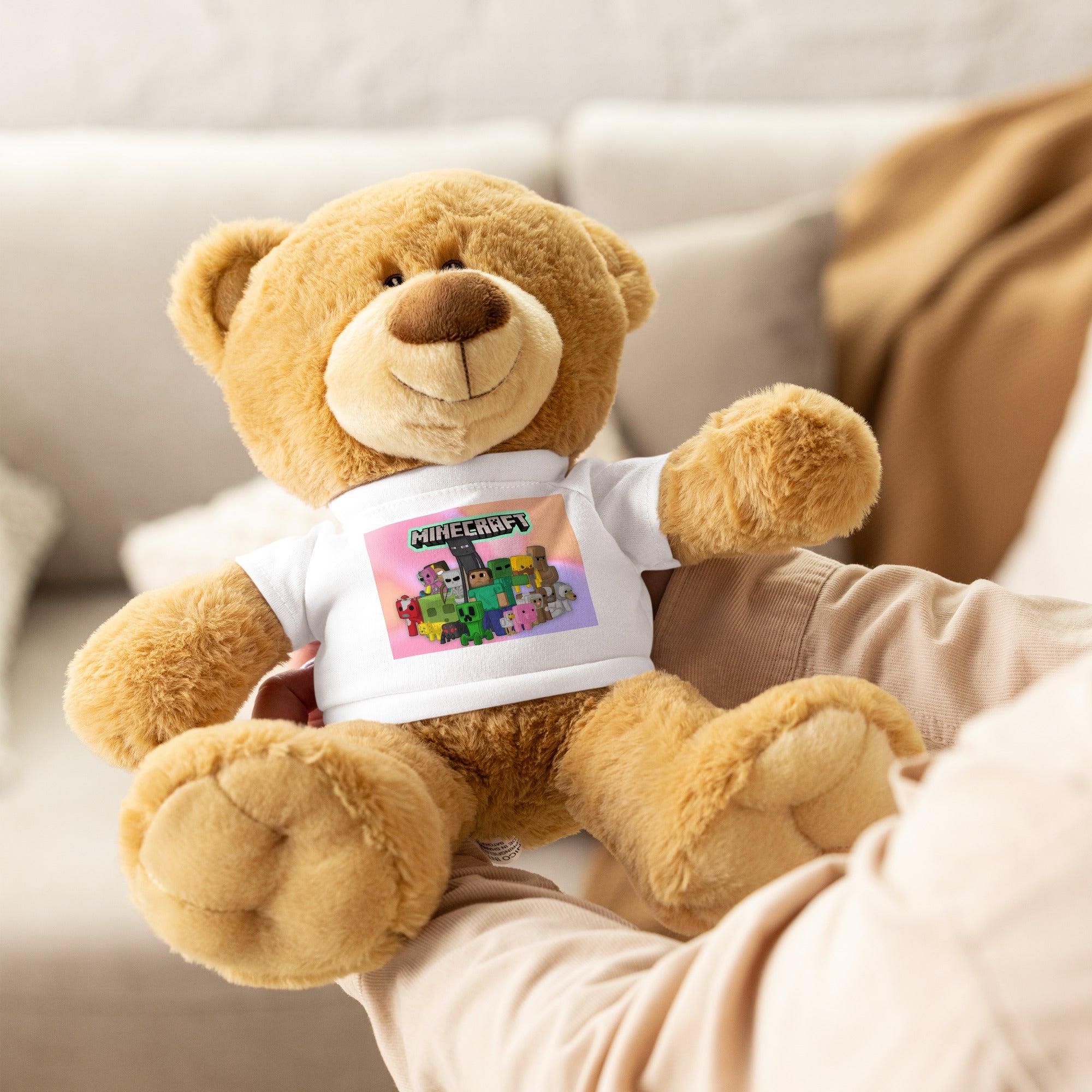 Soft Teddy Bear with Minecraft T-Shirt – 9.5″ Plush Toy for All Ages