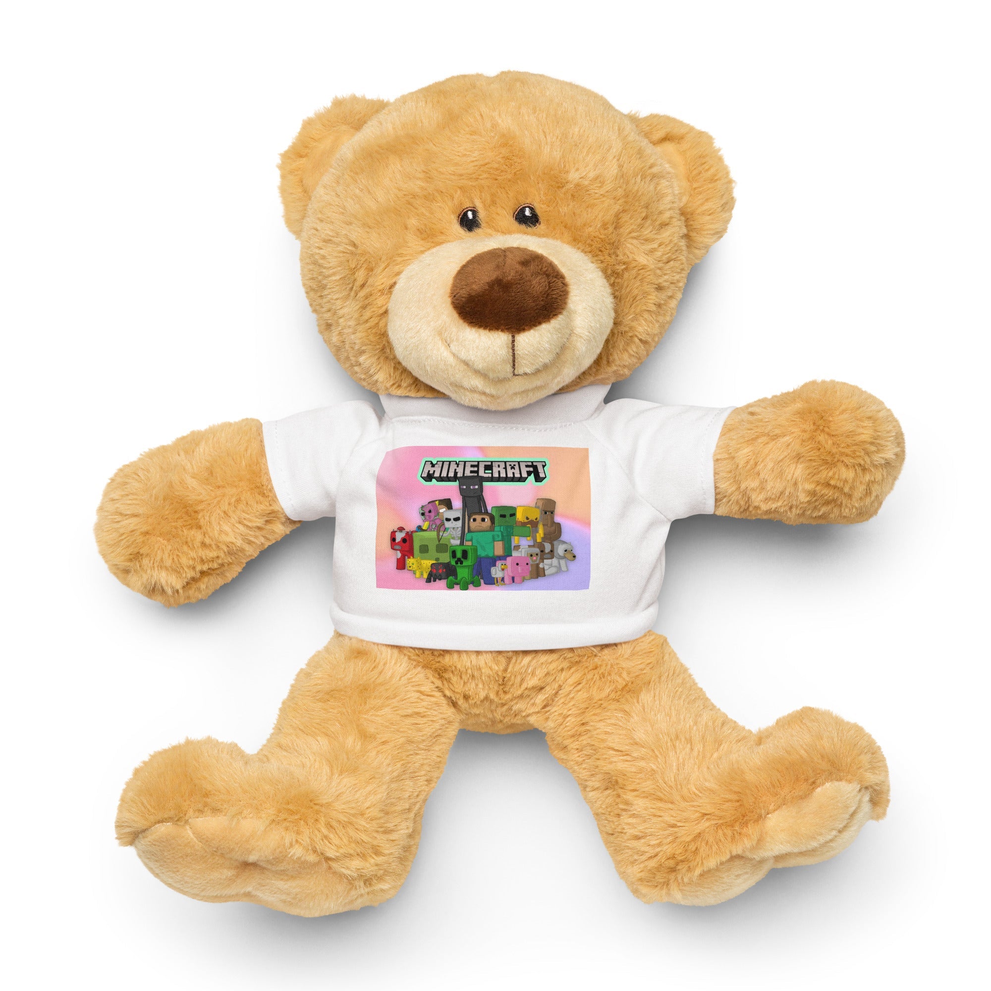 Soft Teddy Bear with Minecraft T-Shirt – 9.5″ Plush Toy for All Ages