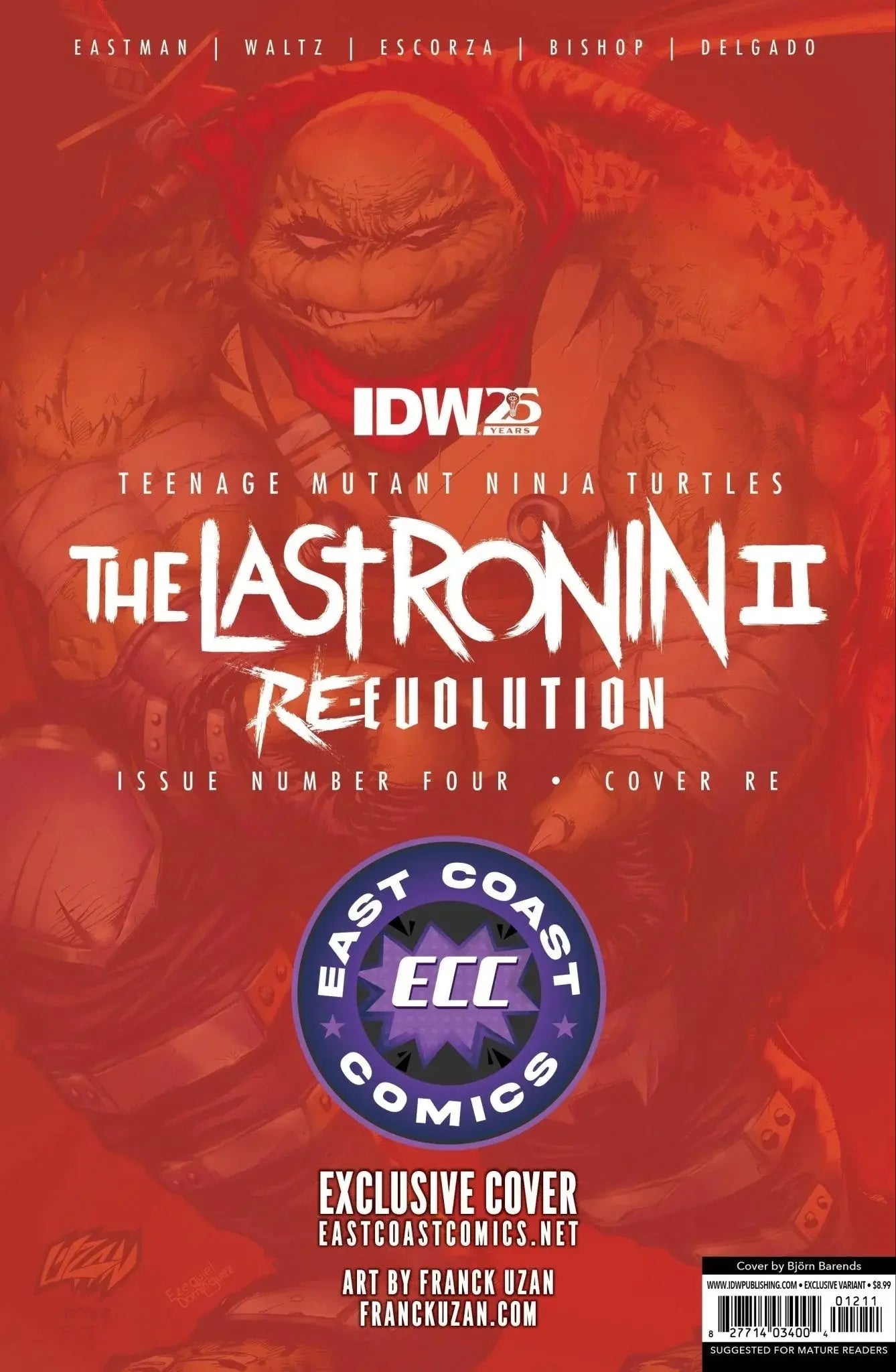 Teenage Mutant Ninja Turtles: The Last Ronin II - Re-Evolution #5 East Coast Comics Exclusive Franck Uzan Variant - Virgin