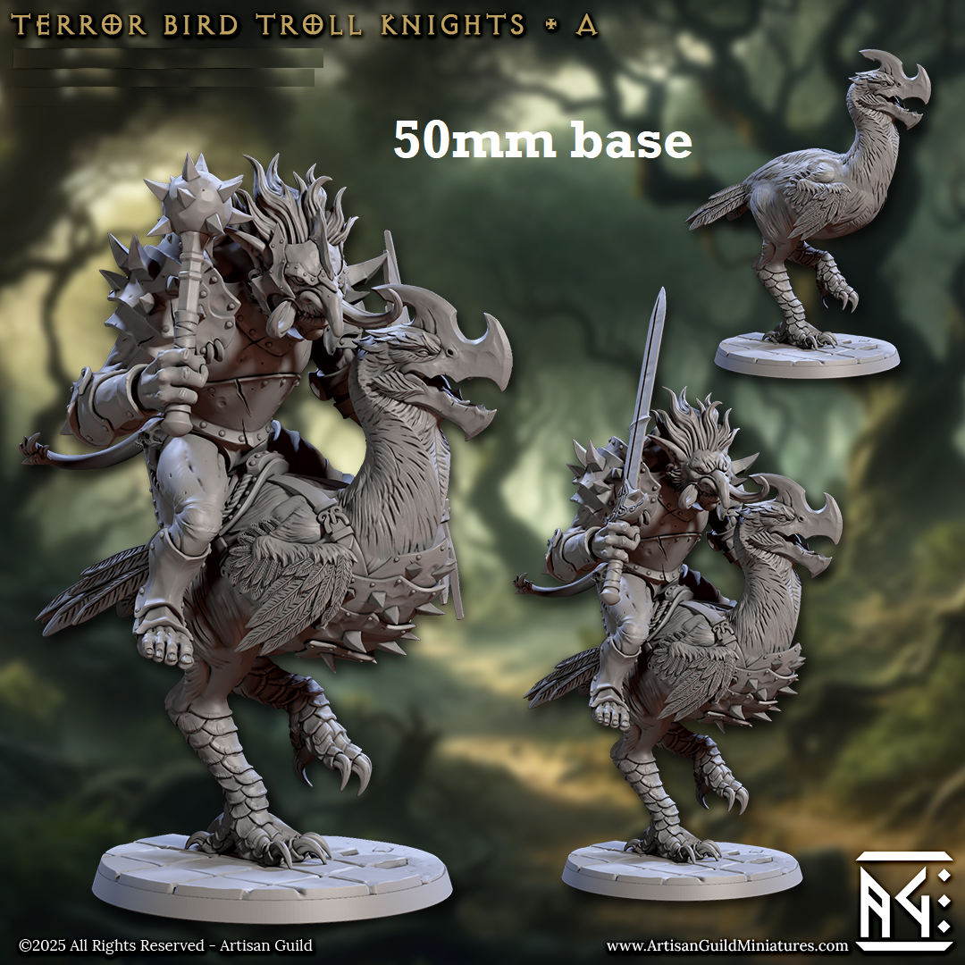 Terror Bird Troll Knight: Sculpt A (Axebeak Cavalry Unit)