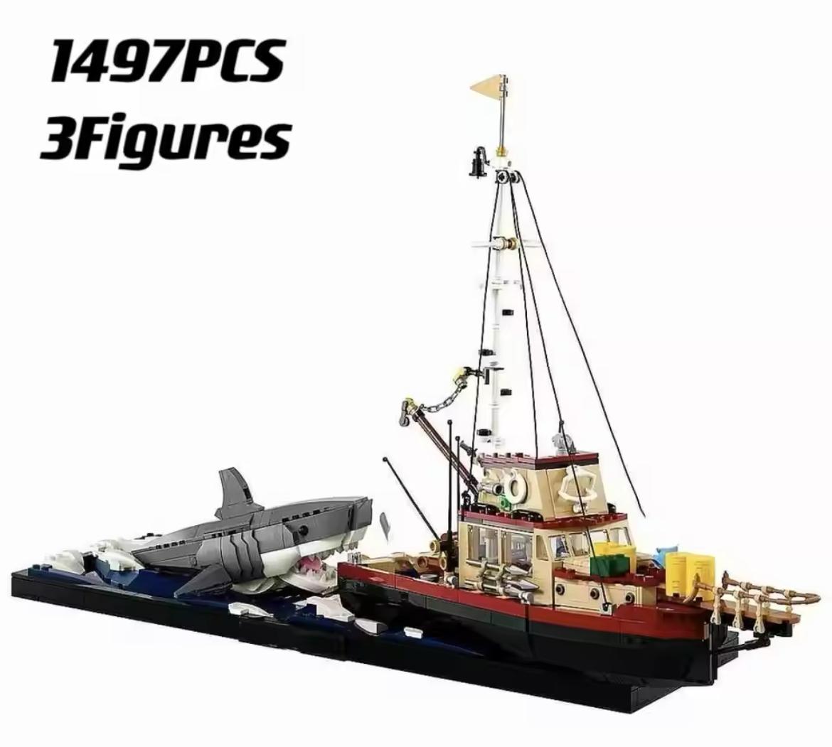 Jaws Building Blocks Set 21350 – Relive the Terror of Amity Island!