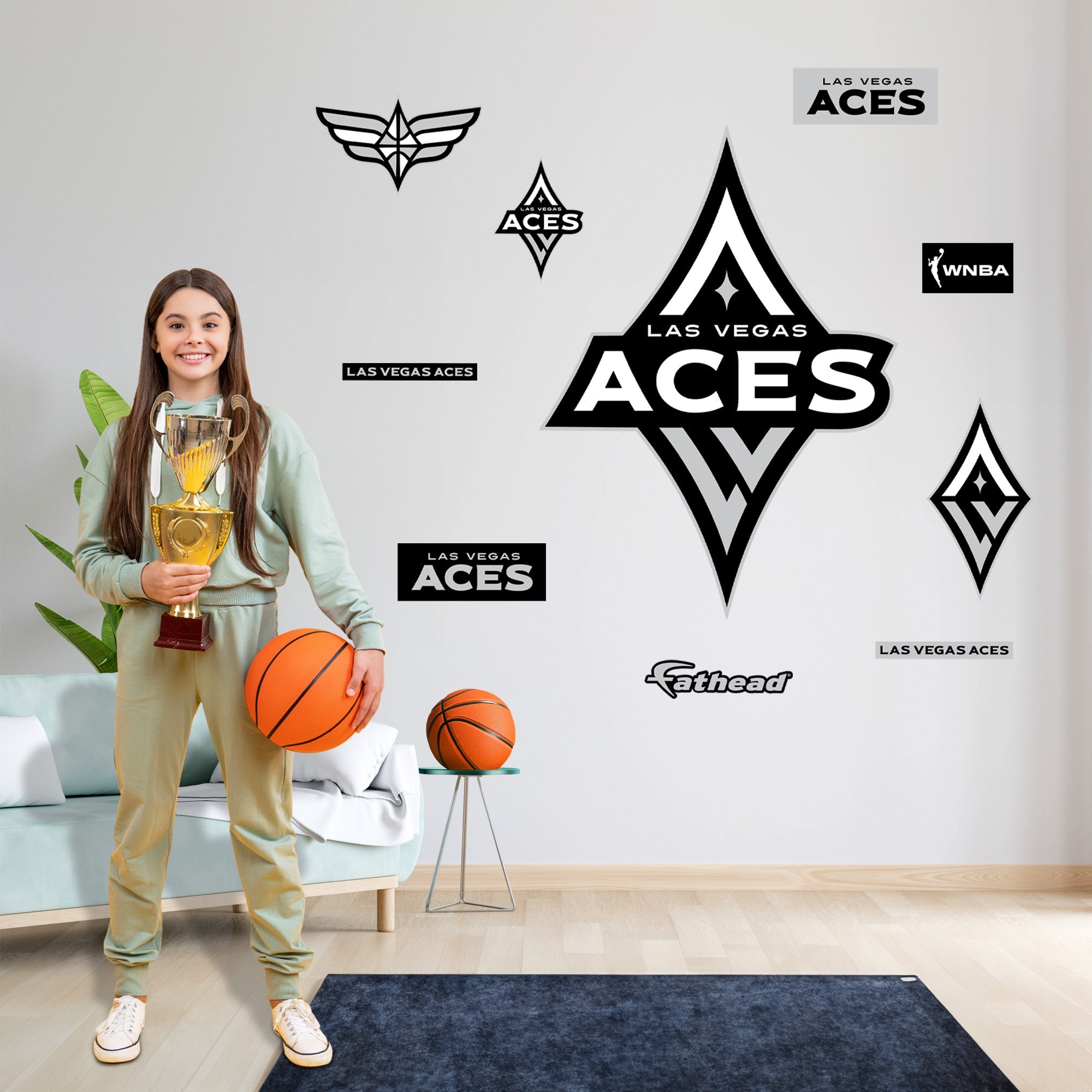 Las Vegas Aces - RealBig Logo Collection - Official WNBA - Reusable Vinyl Wall Decals