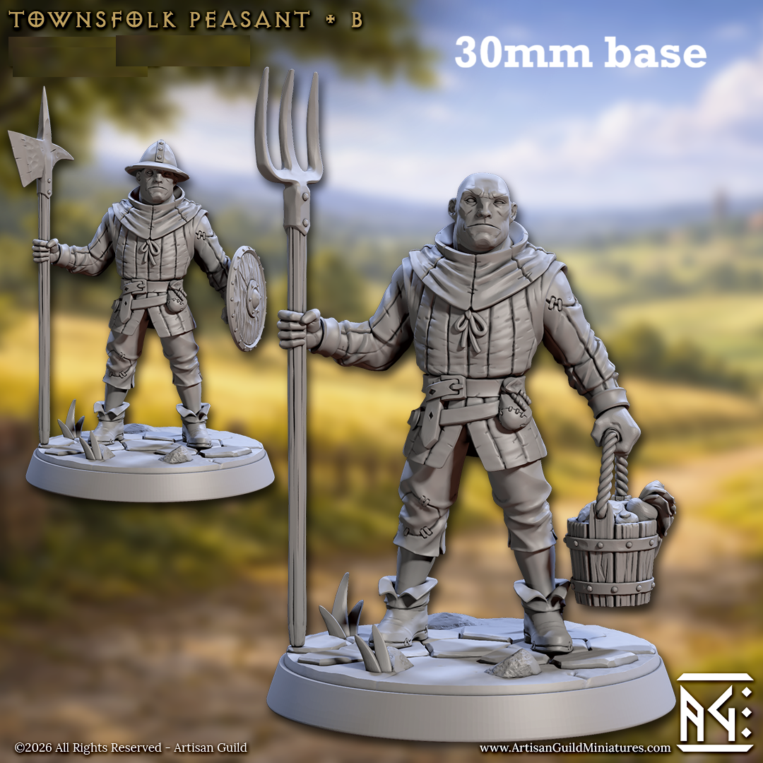 Townsfolk Peasant: Sculpt B (Male Human Farmer)