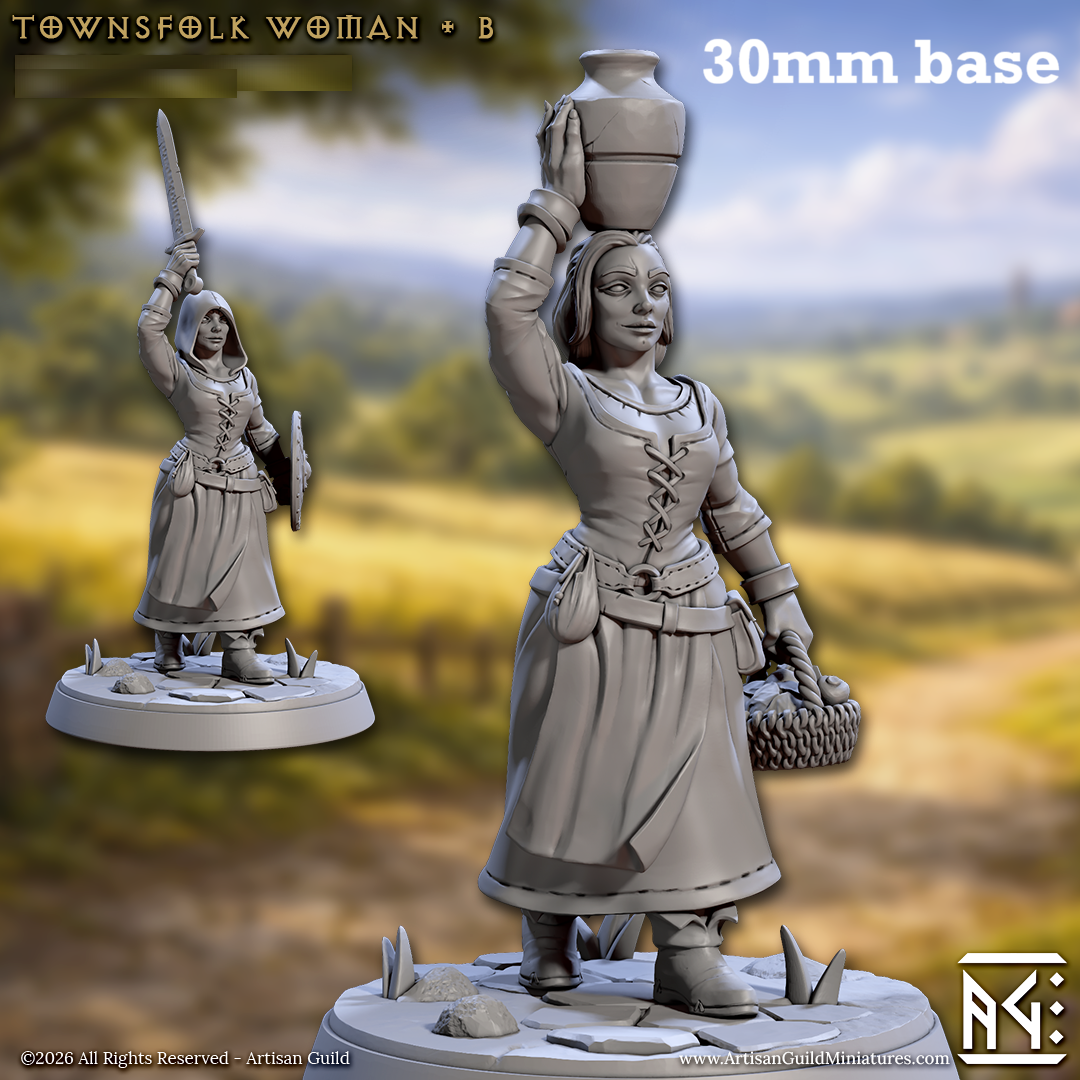 Townsfolk Woman: Sculpt B (Female Human Villager)