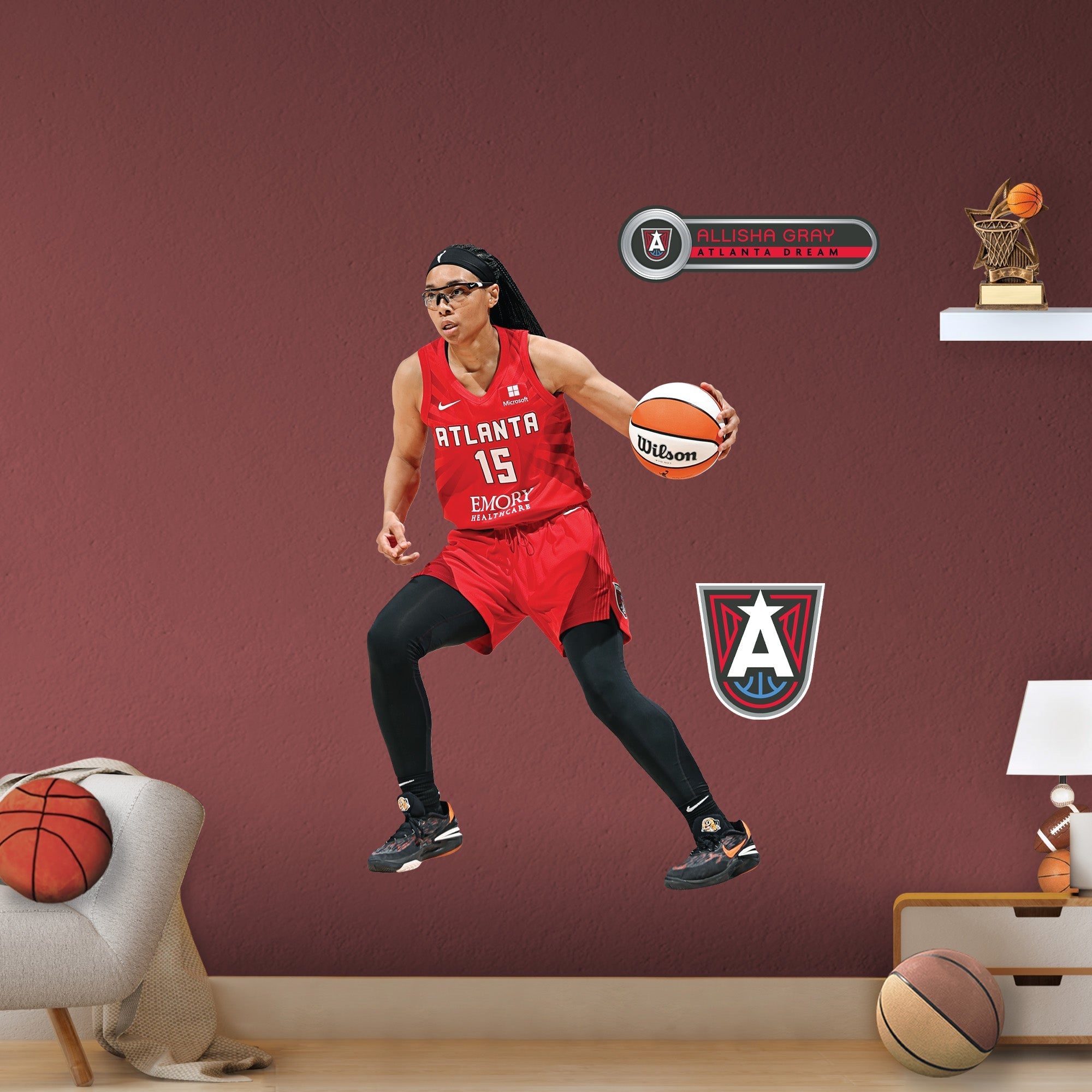 Allisha Gray - RealBig Collection - Official WNBA - Atlanta Dream - Reusable Vinyl Wall Decals