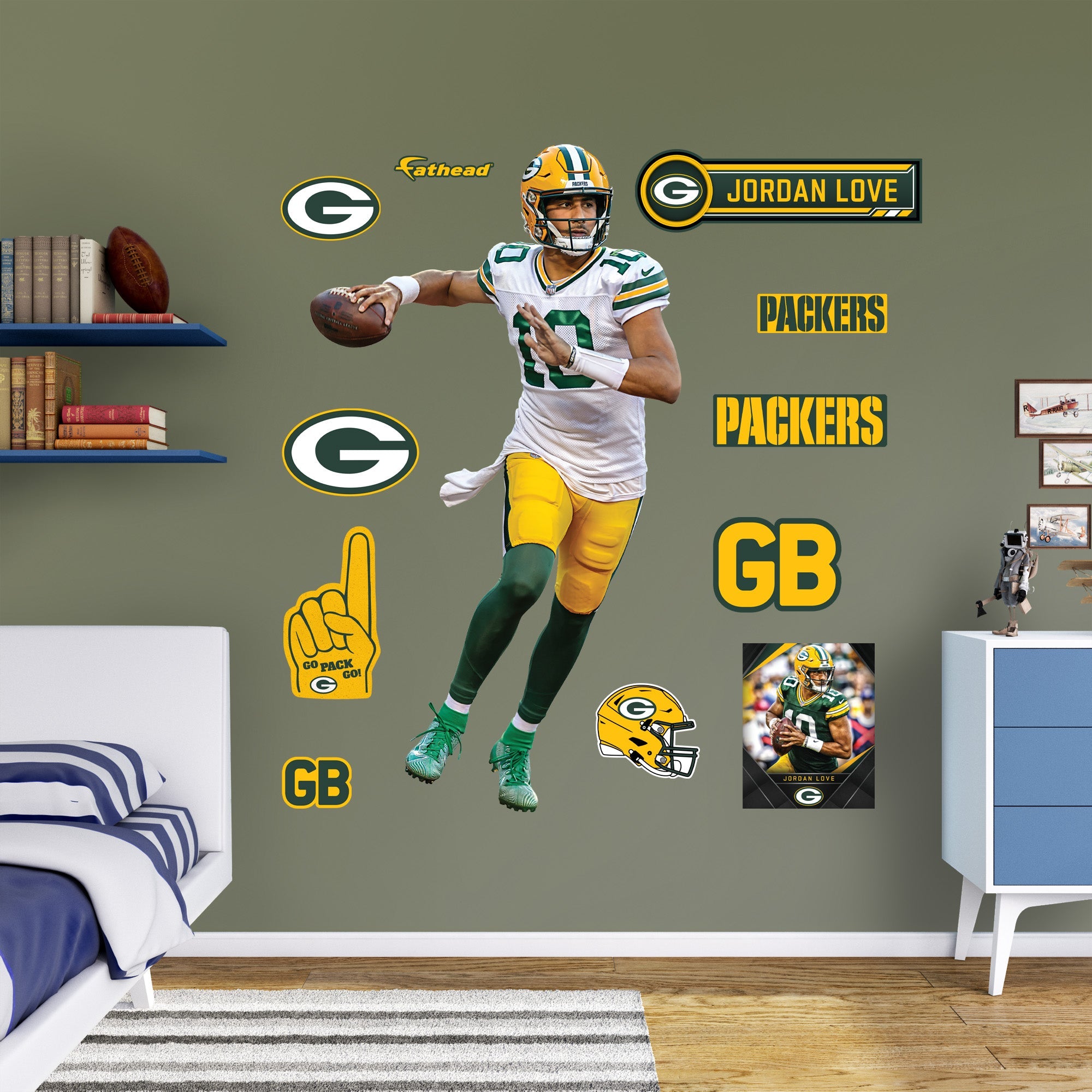 Jordan Love - RealBig Collection - Official NFL - Green Bay Packers - Reusable Vinyl Wall Decals