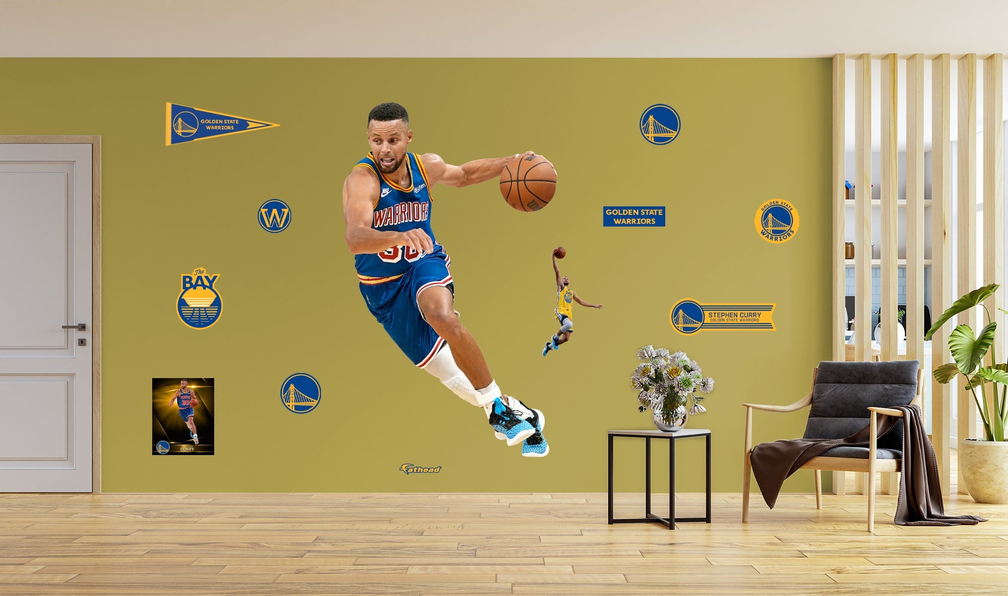 Stephen Curry - RealBig Classic Jersey Collection - Official NBA - Golden State Warriors - Reusable Vinyl Wall Decals #1