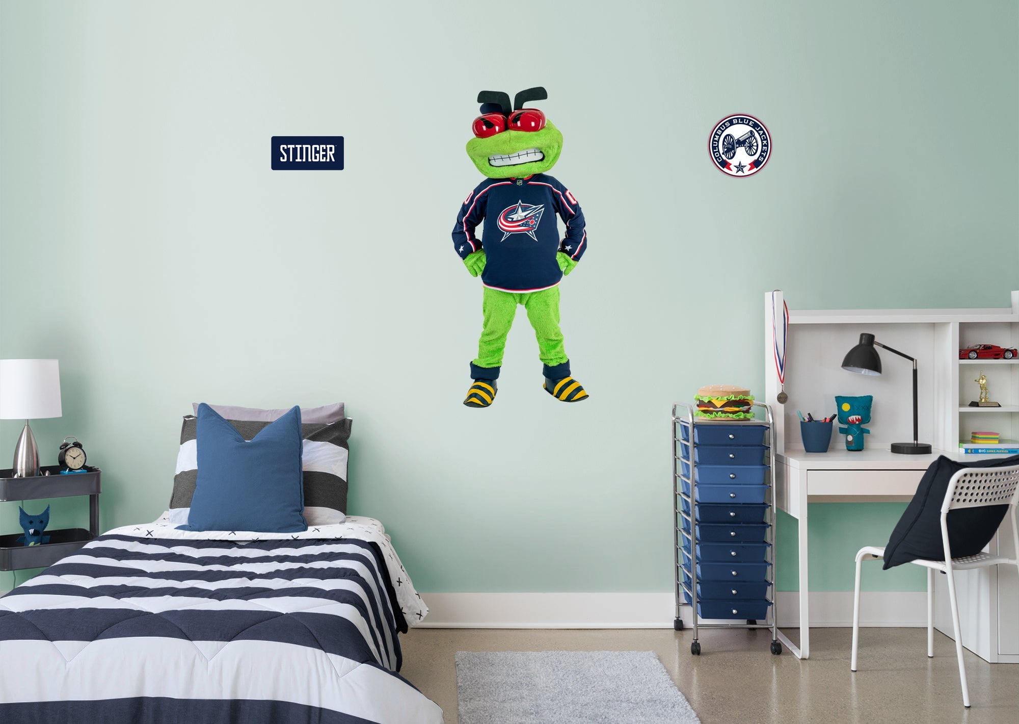 Stinger Mascot - RealBig Collection - Official NHL - Columbus Blue Jackets - Reusable Vinyl Wall Decals