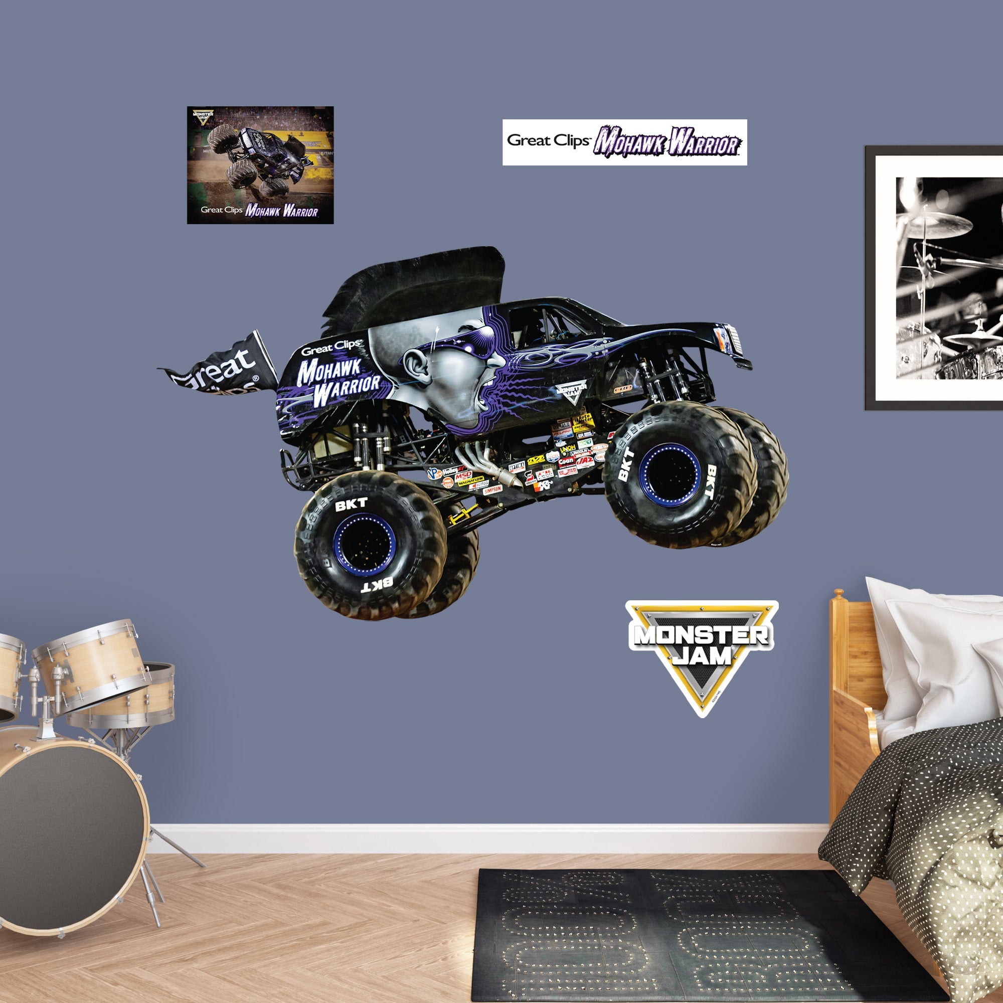 Mohawk Warrior - Monster Jam - RealBig Collection - Official Monster Jam - Reusable Vinyl Wall Decals