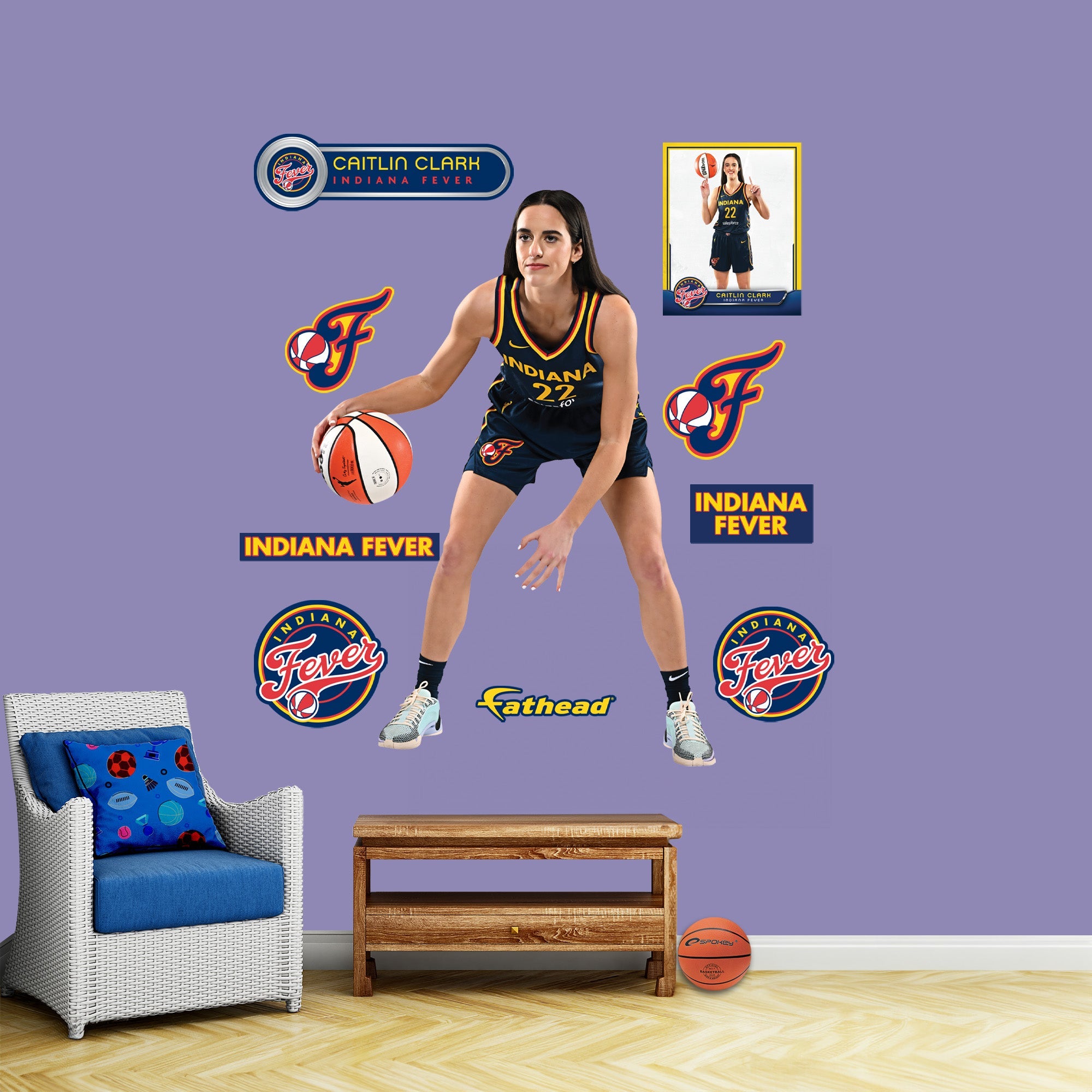 Caitlin Clark - RealBig Collection - Official WNBA - Indiana Fever - Reusable Vinyl Wall Decals