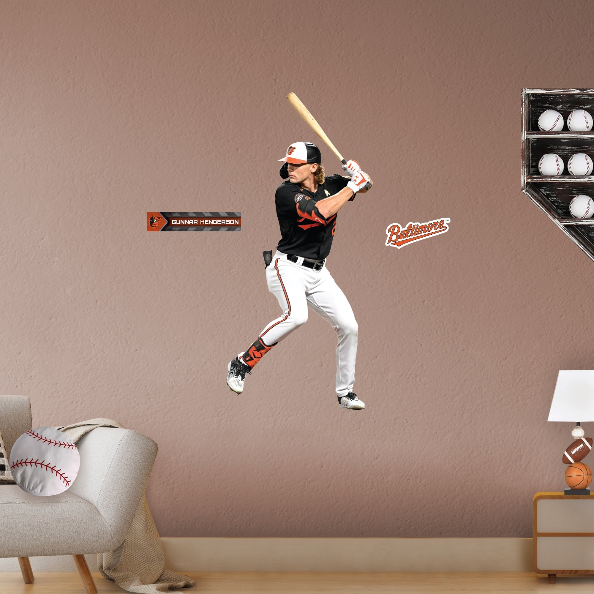 Gunnar Henderson - RealBig Collection - Official MLB - Baltimore Orioles - Reusable Vinyl Wall Decals #1