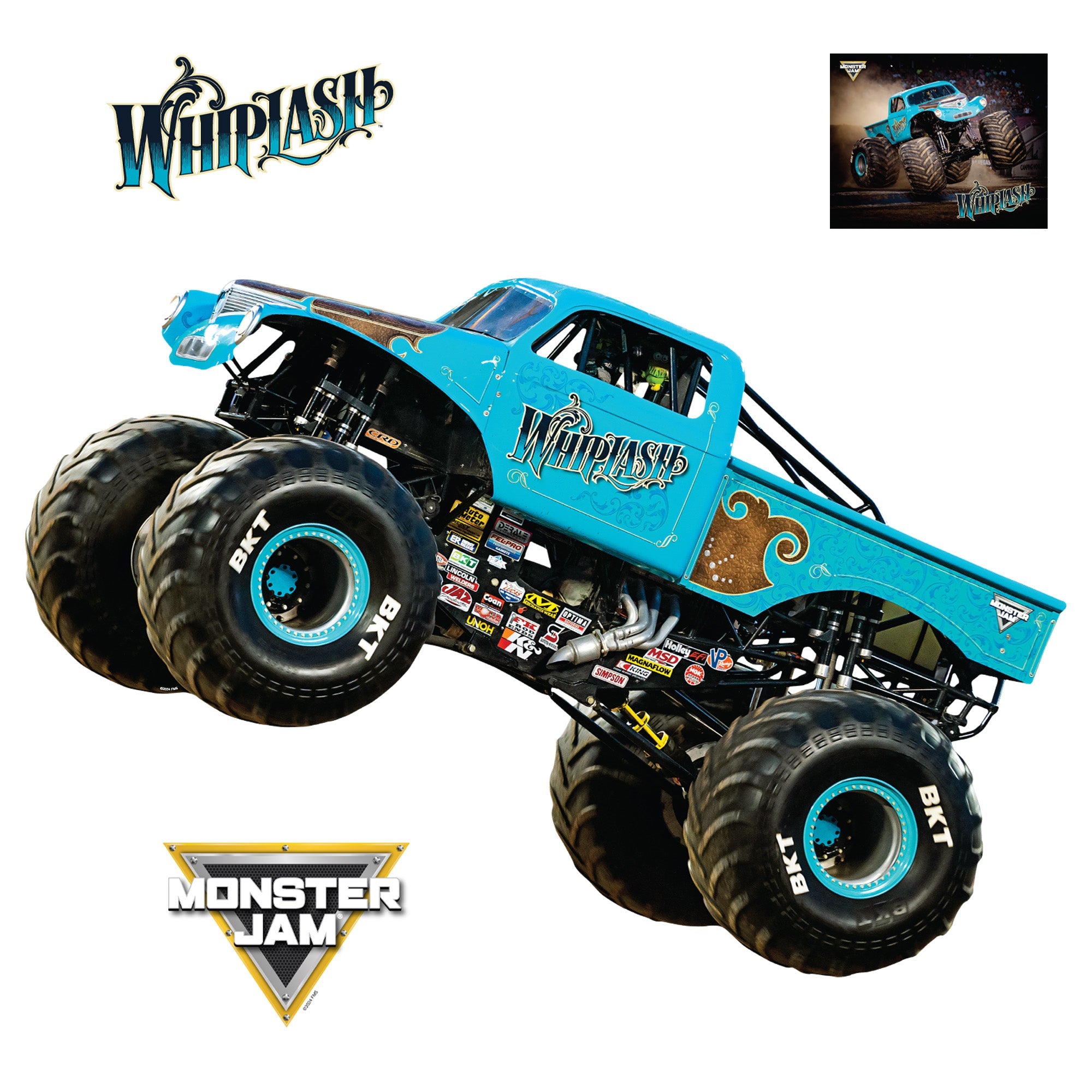 Whiplash - Monster Jam - RealBig Collection - Official Monster Jam - Reusable Vinyl Wall Decals