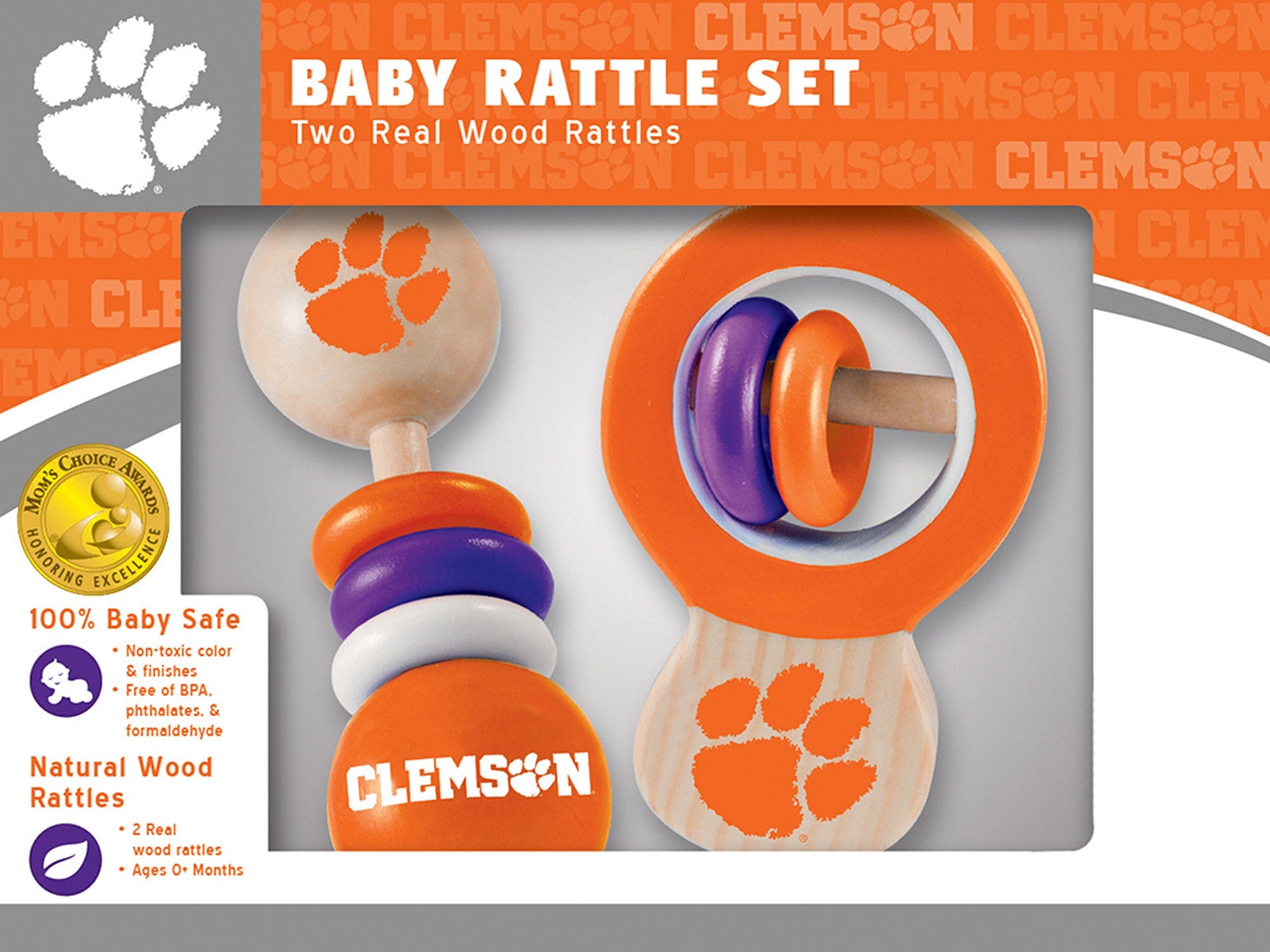 Clemson Tigers - Baby Rattles 2-Pack