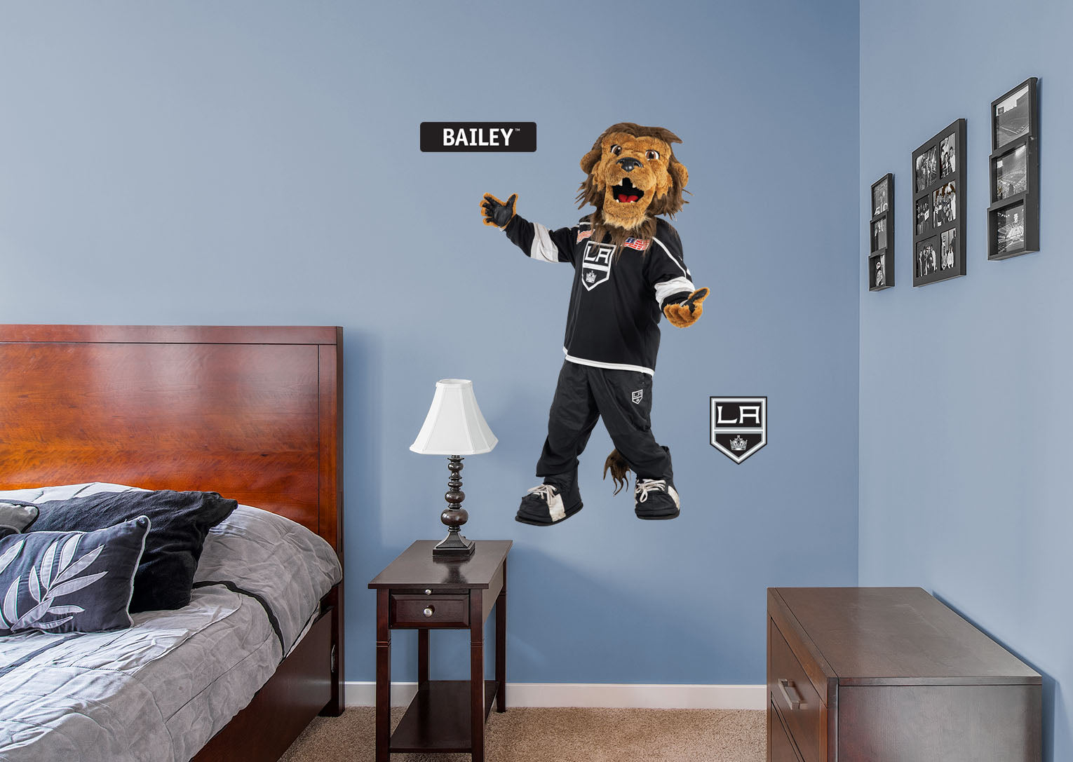 Bailey Mascot - RealBig Collection - Official NHL - Los Angeles Kings - Reusable Vinyl Wall Decals