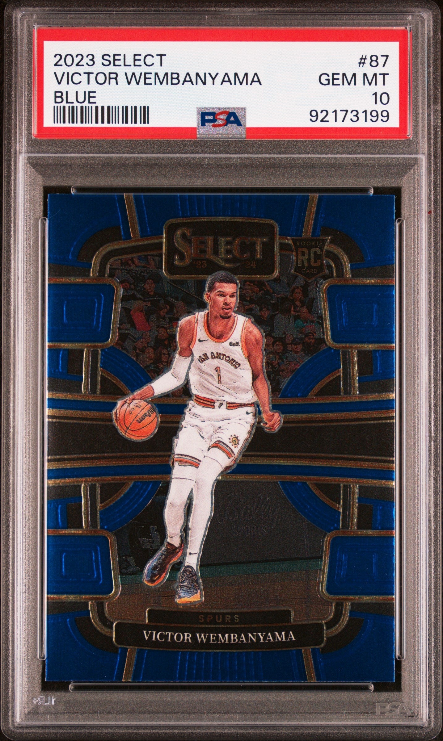 Graded 2023 Panini Select Victor Wembanyama #87 Blue Rookie RC Basketb