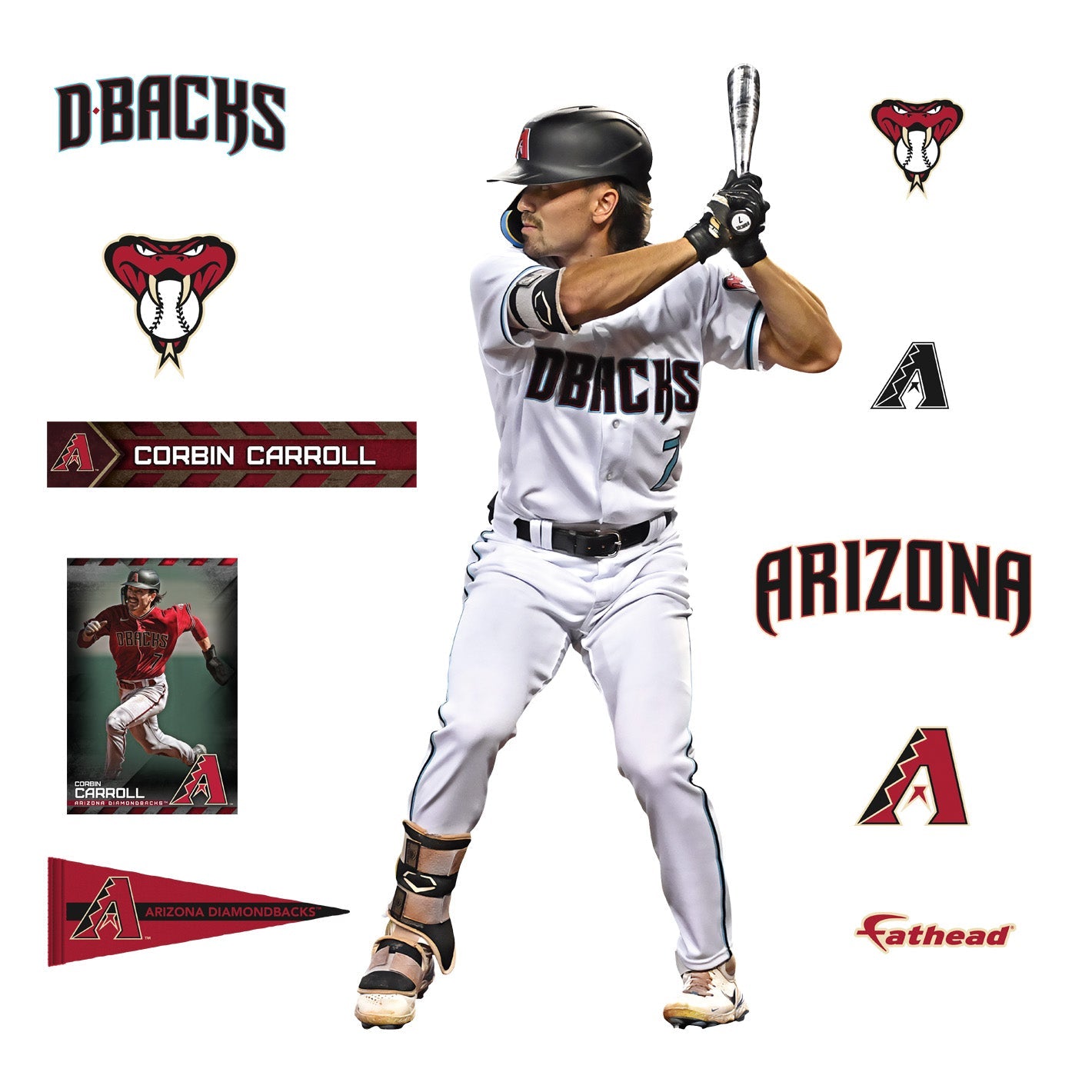Corbin Carroll - RealBig Collection - Official MLB - Arizona Diamondbacks - Reusable Vinyl Wall Decals #1