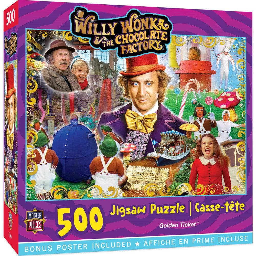 Willy Wonka & The Chocolate Factory - Golden Ticket 500 Piece Jigsaw Puzzle
