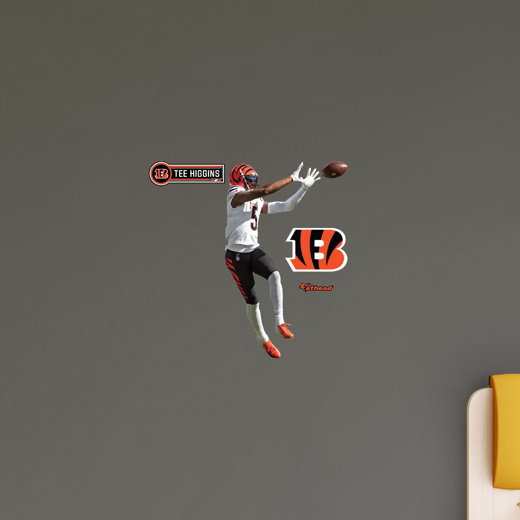 Tee Higgins - RealBig Catch Collection - Official NFL - Cincinnati Bengals - Reusable Vinyl Wall Decals