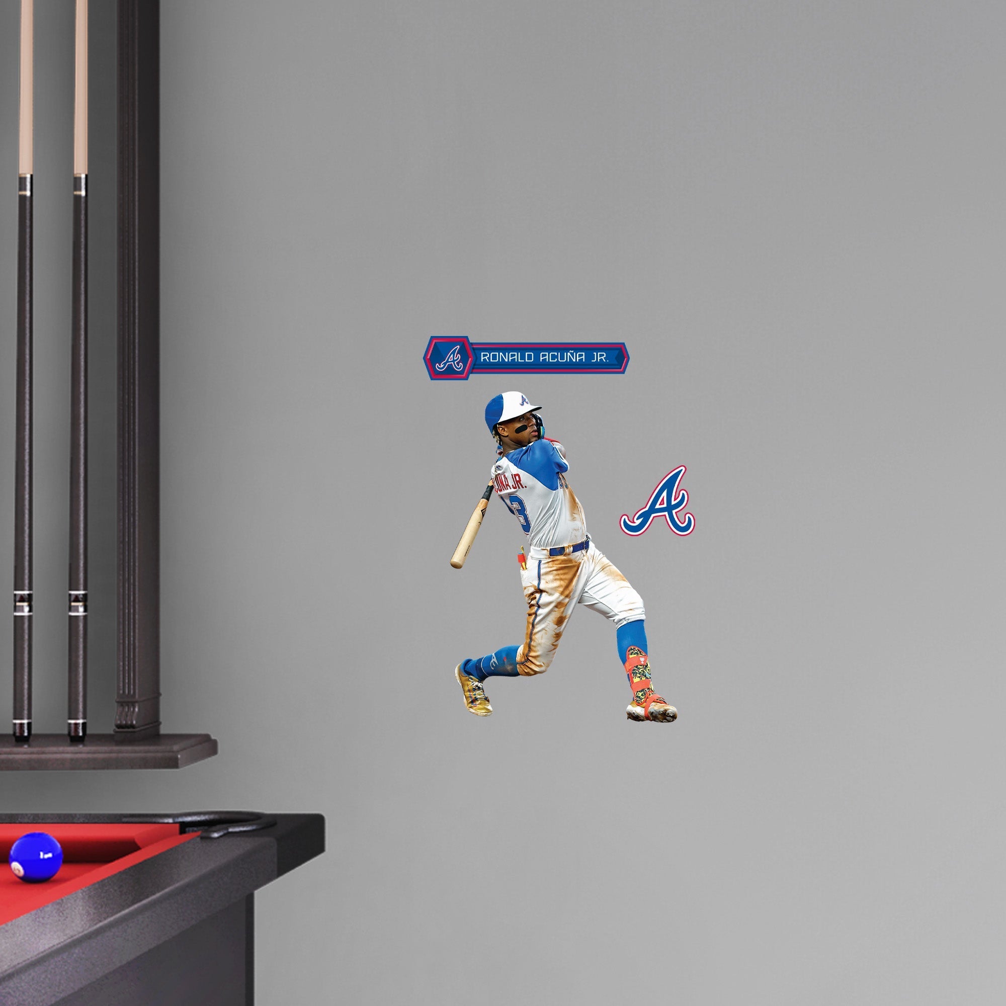 Ronald Acuña Jr. - RealBig City Connect Collection - Official MLB - Atlanta Braves - Reusable Vinyl Wall Decals