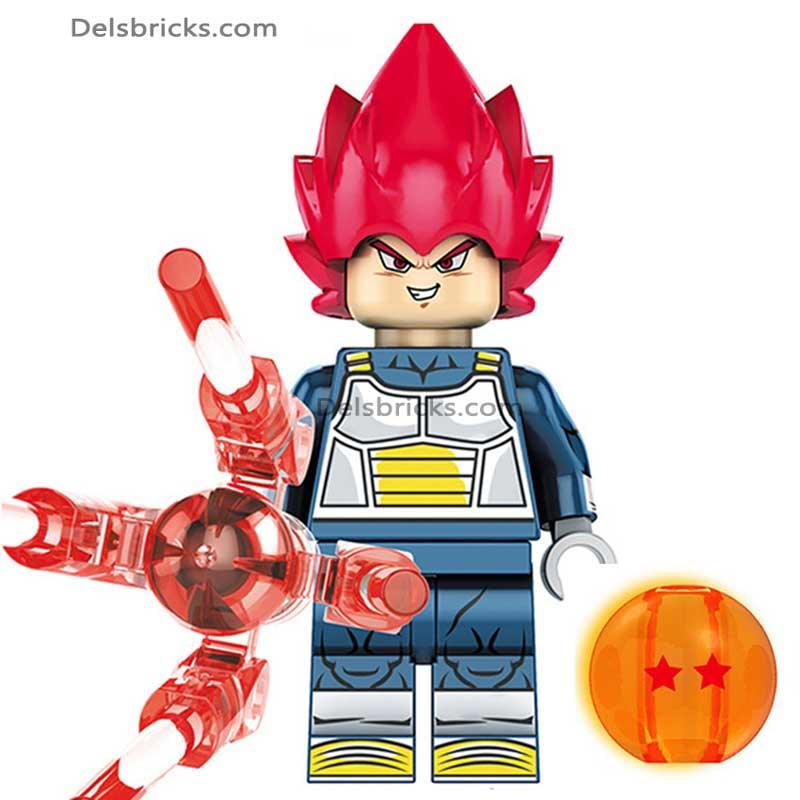 Vegeta Red Hair Dragon Ball Z Super Lego Minifigures Best Custom Anime Toys 10