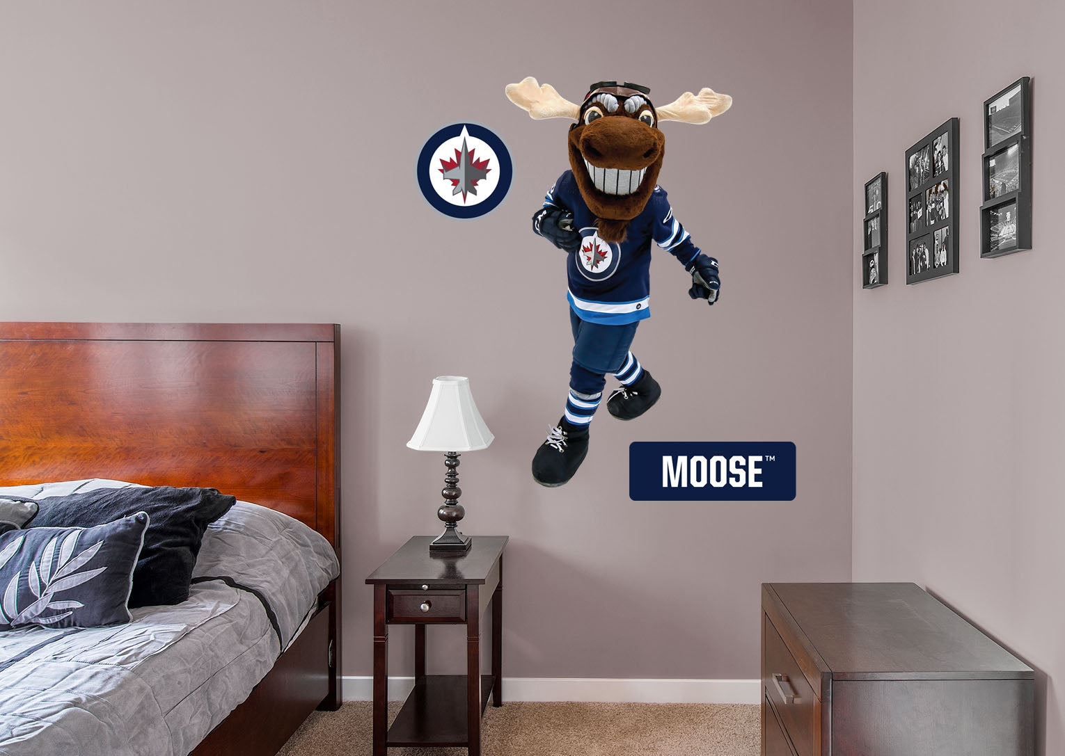 Moose Mascot - RealBig Collection - Official NHL - Winnipeg Jets - Reusable Vinyl Wall Decals