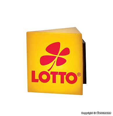 Viessmann 1374 HO Scale Wall-Mount LED Lighted Lotto Sign -- 3/8 x 3/8" .95 x .95cm