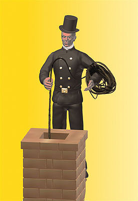 Viessmann 1537 HO Scale Animated Chimney Sweep with Moving Arm -- 14-16 Volts, AC or DC