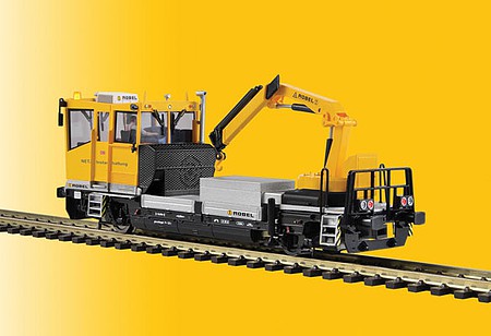Viessmann 2620 HO Scale Robel 54.22 Track Maintenance Car w/Working Crane, Sound & DCC -- NETZ (yellow, black, gray)
