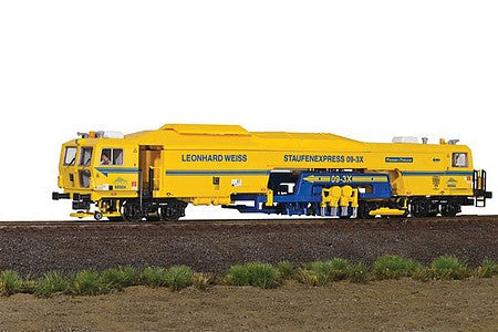 Viessmann 2652 HO Scale Plasser & Theurer 09-3X Production Tamper - 2-Rail DCC Equipped -- Staufenexpress Leonhard Weiss (yellow, blue)