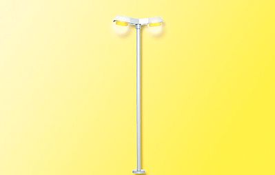 Viessmann 6098 HO Scale LED Streetlight -- Double Modern Street Lamp 3-15/16" 10cm 10-16 Volt, Yellow LED
