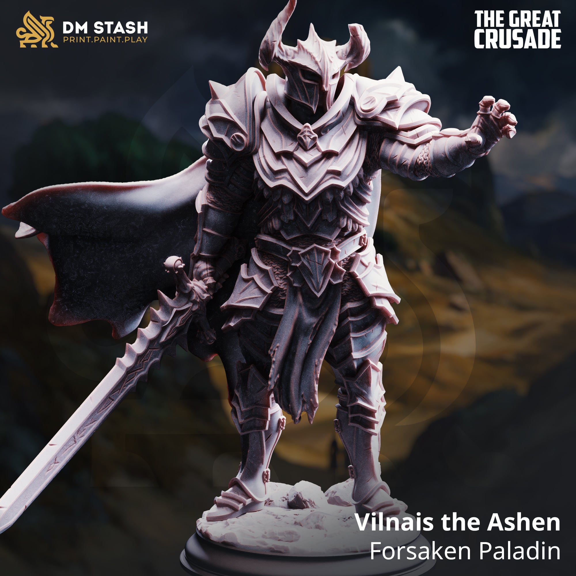 Vilnais the Ashen, Forsaken Paladin (Male Elf Dark Knight)