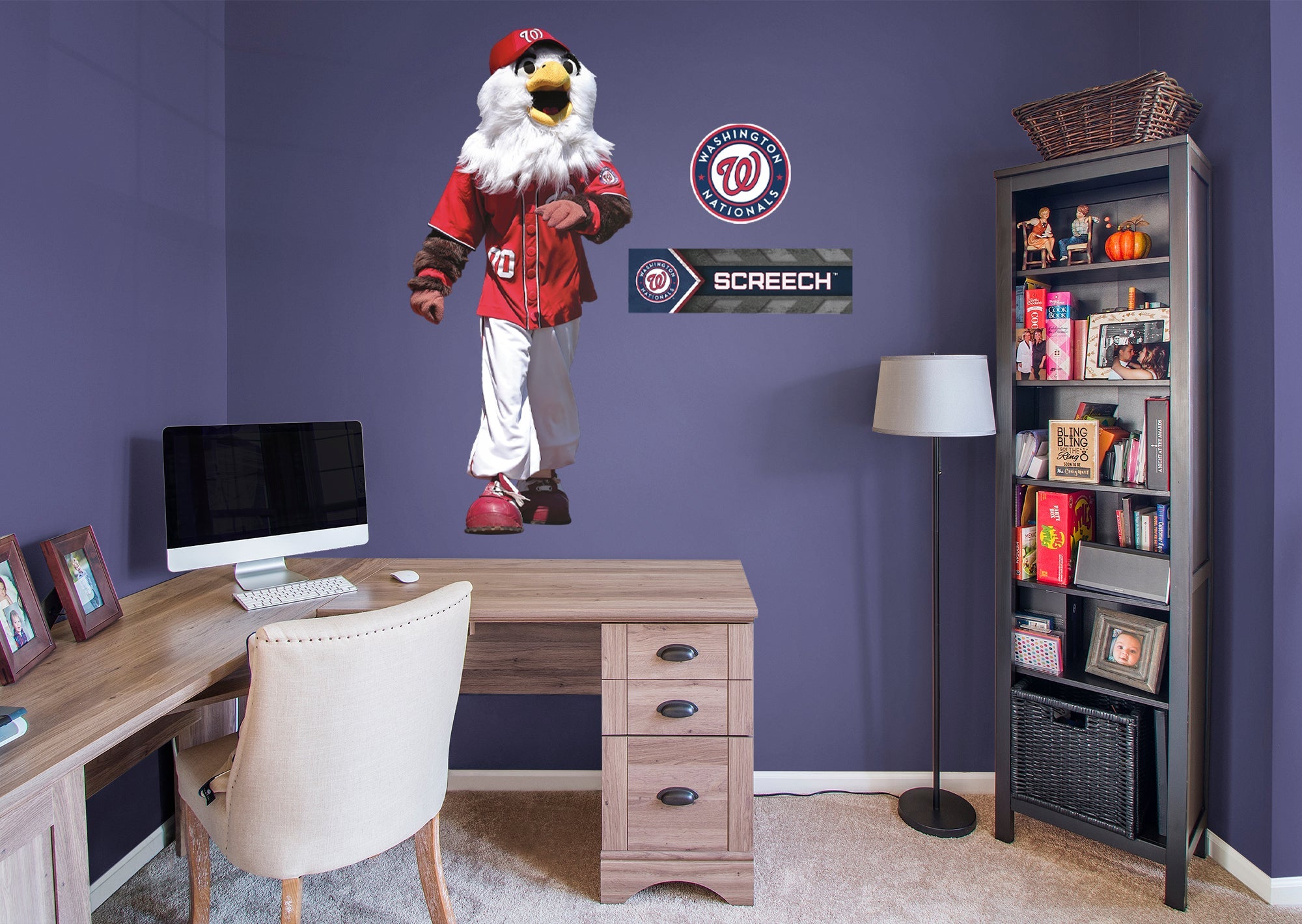 Screech Mascot - RealBig Collection - Official MLB - Washington Nationals - Reusable Vinyl Wall Decals