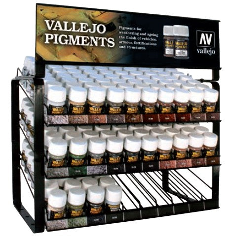 Vallejo 1004 Pigment 35ml Deal w/Rack (3 each: 23 Colors & #26233)