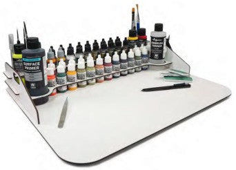 Vallejo 26013 Module Paint Display Stand & Large Workstation (Holds 51 bottles &