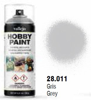 Vallejo 28011 400ml Grey Primer Acrylic Hobby Paint Spray