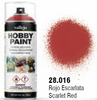 Vallejo 28016 400ml Scarlet Red Fantasy Acrylic Hobby Paint Spray