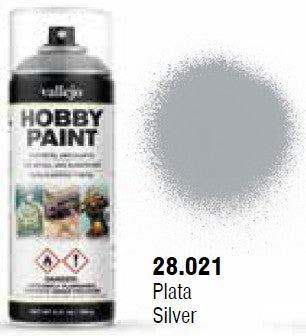 Vallejo 28021 400ml Silver Fantasy Acrylic Hobby Paint Spray