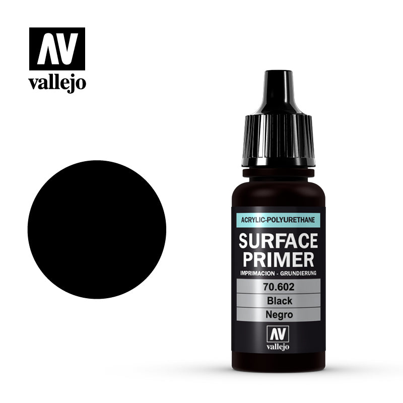 Vallejo 70602 18ml Bottle Black Surface Primer (6/Bx)