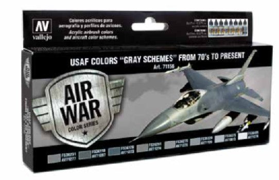 Vallejo 71156 17ml Bottle USAF Grey Schemes 70's to Present Model Air Paint Set