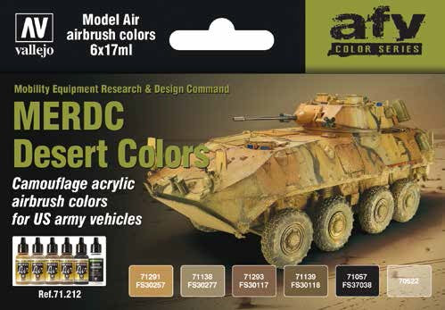 Vallejo 71212 17ml Bottle AFV US Army MERDC Desert Vehicles Model Air Paint Set