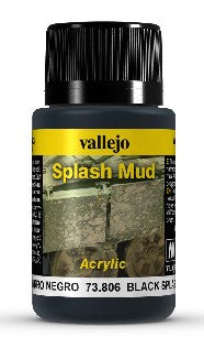 Vallejo 73806 40ml Bottle Black Splash Mud Weathering FX
